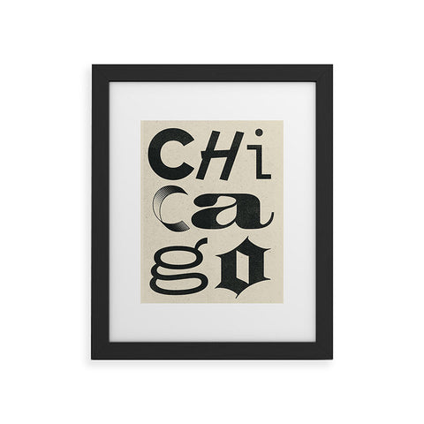 Society6 Design Studio Chicago Found Text Framed Art Print