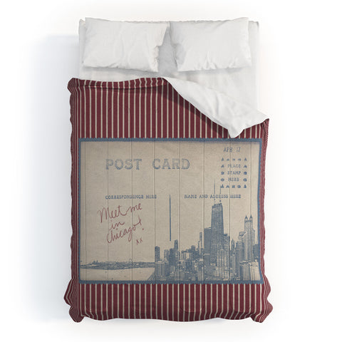 Society6 Design Studio Chicago Postcard Comforter