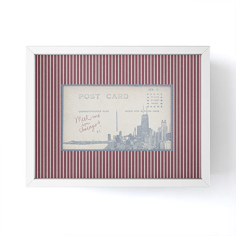 Society6 Design Studio Chicago Postcard Framed Mini Art Print