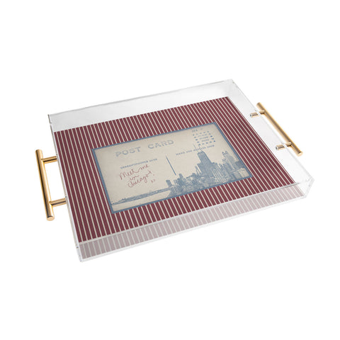 Society6 Design Studio Chicago Postcard Acrylic Tray