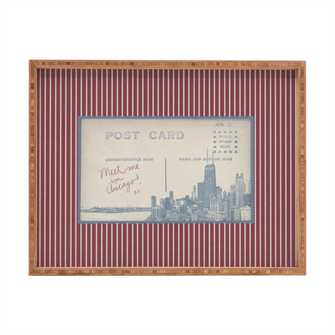 Society6 Design Studio Chicago Postcard Rectangular Tray