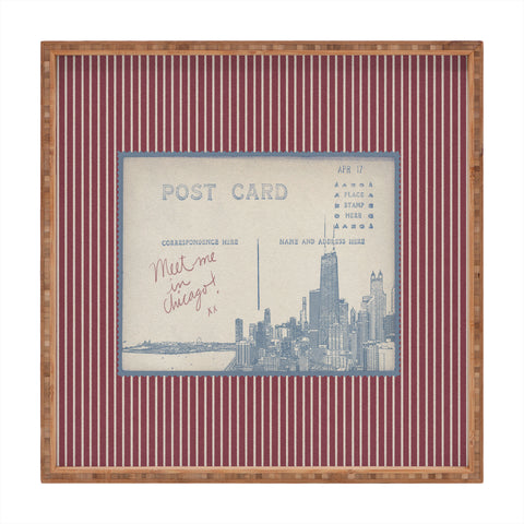Society6 Design Studio Chicago Postcard Square Tray