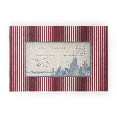 Society6 Design Studio Chicago Postcard Welcome Mat
