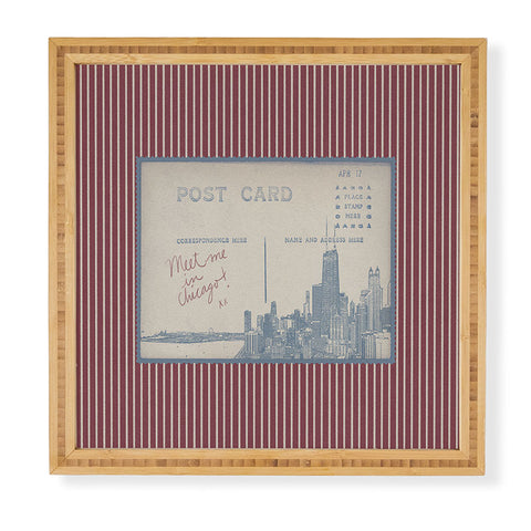 Society6 Design Studio Chicago Postcard Framed Wall Art