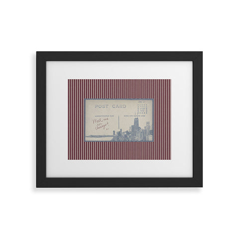 Society6 Design Studio Chicago Postcard Framed Art Print