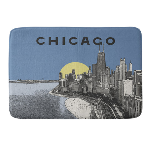 Society6 Design Studio Chicago Skyline Print Memory Foam Bath Mat