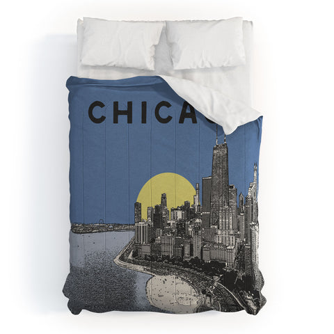 Society6 Design Studio Chicago Skyline Print Comforter