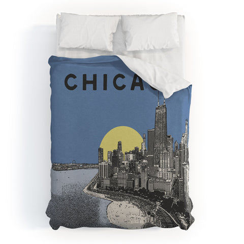 Society6 Design Studio Chicago Skyline Print Duvet Cover