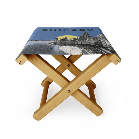 Society6 Design Studio Chicago Skyline Print Folding Stool