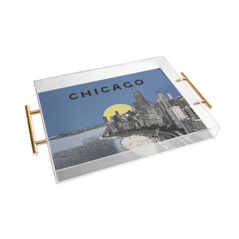 Society6 Design Studio Chicago Skyline Print Acrylic Tray