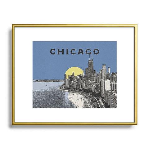 Society6 Design Studio Chicago Skyline Print Metal Framed Art Print