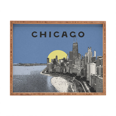 Society6 Design Studio Chicago Skyline Print Rectangular Tray