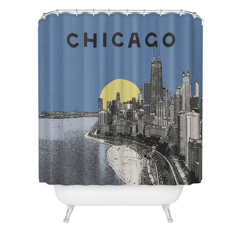 Society6 Design Studio Chicago Skyline Print Shower Curtain