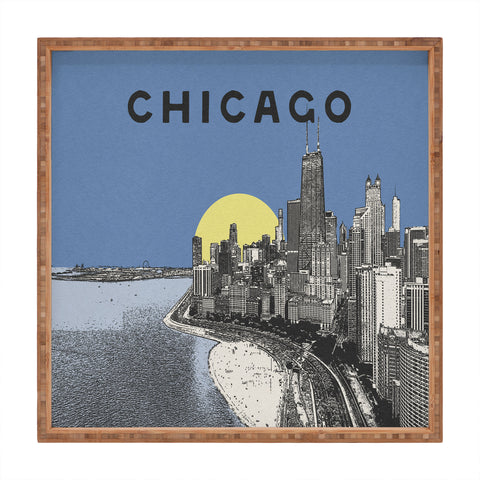 Society6 Design Studio Chicago Skyline Print Square Tray