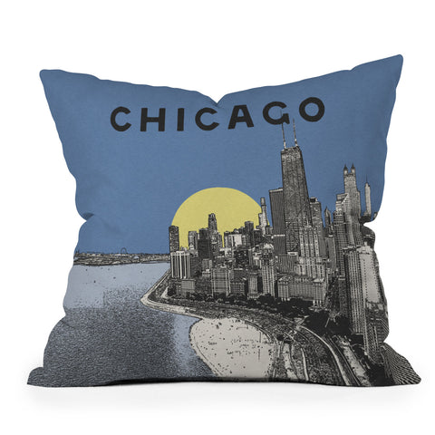 Society6 Design Studio Chicago Skyline Print Throw Pillow