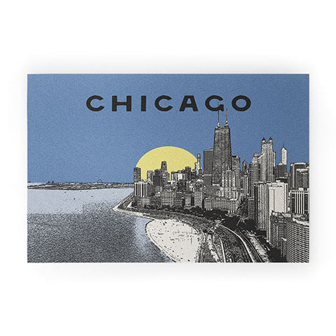 Society6 Design Studio Chicago Skyline Print Welcome Mat