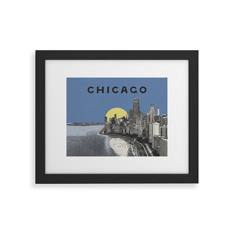 Society6 Design Studio Chicago Skyline Print Framed Art Print