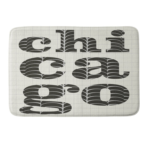 Society6 Design Studio Chicago Towers Patterned Text Memory Foam Bath Mat