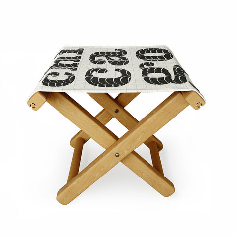 Society6 Design Studio Chicago Towers Patterned Text Folding Stool