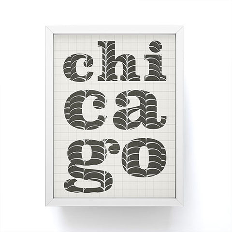 Society6 Design Studio Chicago Towers Patterned Text Framed Mini Art Print