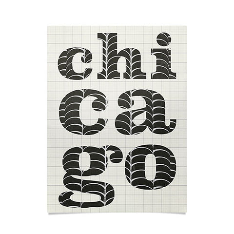 Society6 Design Studio Chicago Towers Patterned Text Poster