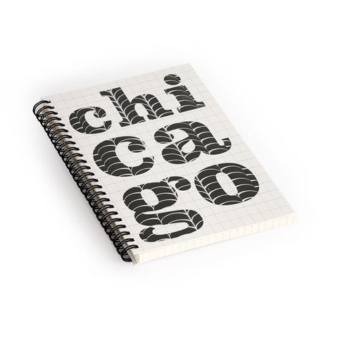 Society6 Design Studio Chicago Towers Patterned Text Spiral Notebook