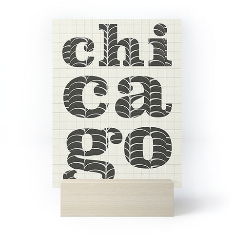 Society6 Design Studio Chicago Towers Patterned Text Mini Art Print