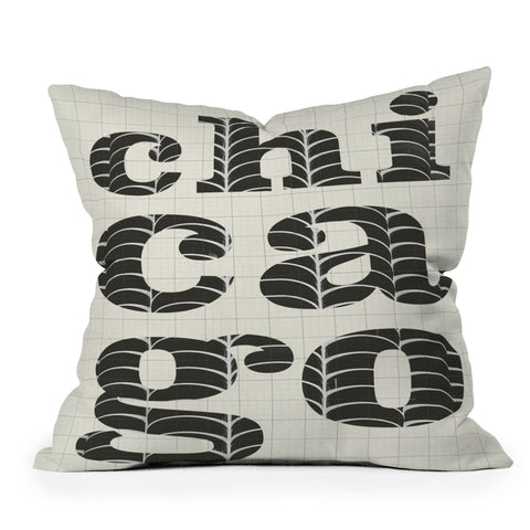 Society6 Design Studio Chicago Towers Patterned Text Throw Pillow