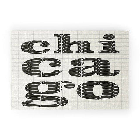 Society6 Design Studio Chicago Towers Patterned Text Welcome Mat