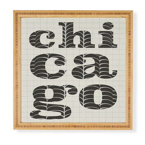 Society6 Design Studio Chicago Towers Patterned Text Framed Wall Art