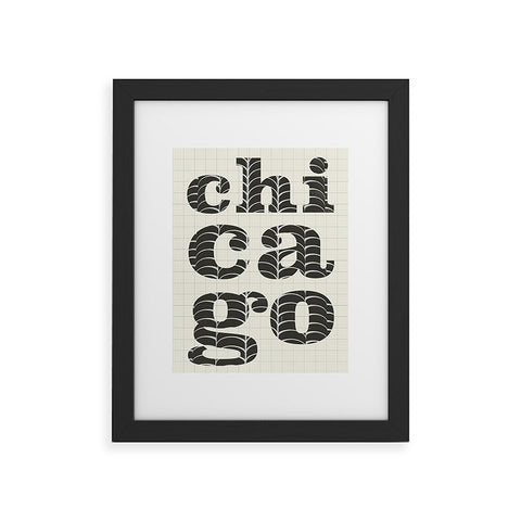 Society6 Design Studio Chicago Towers Patterned Text Framed Art Print