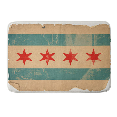 Society6 Design Studio Chicago Vintage Flag Memory Foam Bath Mat