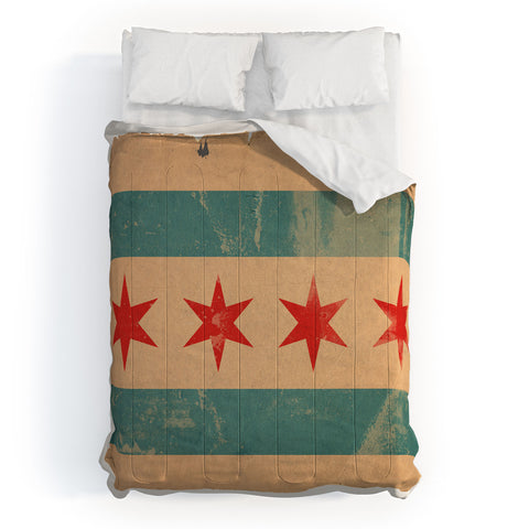 Society6 Design Studio Chicago Vintage Flag Comforter