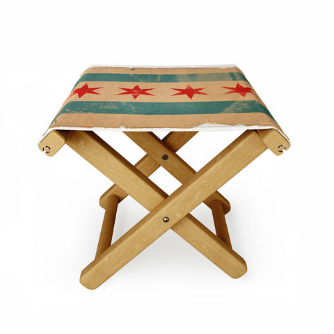 Society6 Design Studio Chicago Vintage Flag Folding Stool