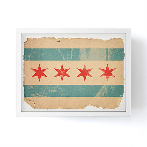 Society6 Design Studio Chicago Vintage Flag Framed Mini Art Print