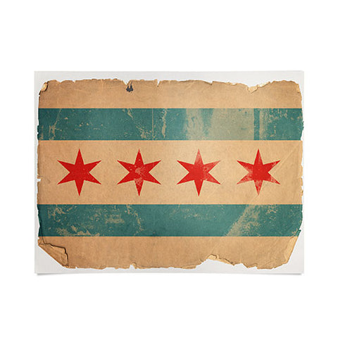 Society6 Design Studio Chicago Vintage Flag Poster