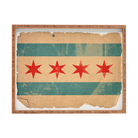 Society6 Design Studio Chicago Vintage Flag Rectangular Tray