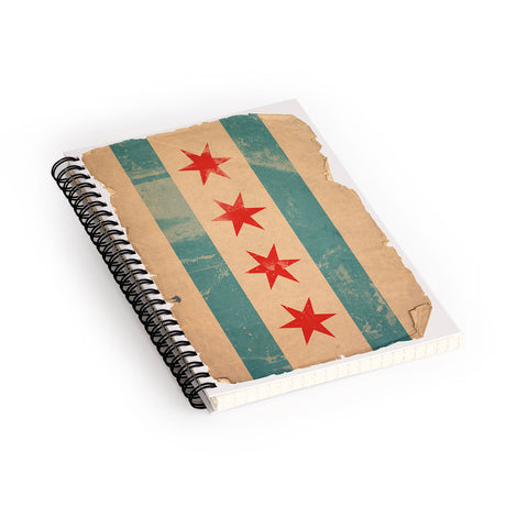 Society6 Design Studio Chicago Vintage Flag Spiral Notebook