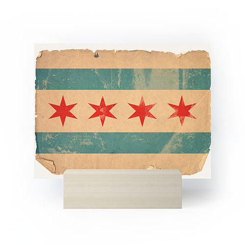 Society6 Design Studio Chicago Vintage Flag Mini Art Print
