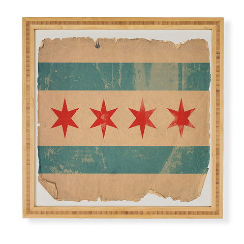 Society6 Design Studio Chicago Vintage Flag Framed Wall Art