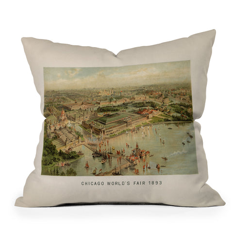 Society6 Design Studio Chicago Worlds Fair Outdoor Throw Pillow
