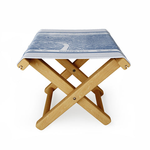 Society6 Design Studio Columbus Bird Eye View 1872 Blue Folding Stool