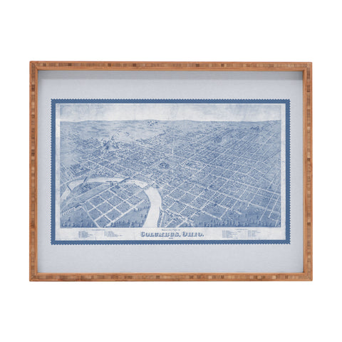 Society6 Design Studio Columbus Bird Eye View 1872 Blue Rectangular Tray