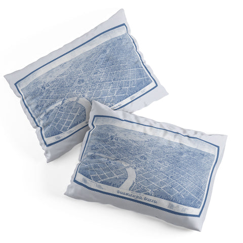 Society6 Design Studio Columbus Bird Eye View 1872 Blue Pillow Shams