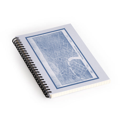 Society6 Design Studio Columbus Bird Eye View 1872 Blue Spiral Notebook