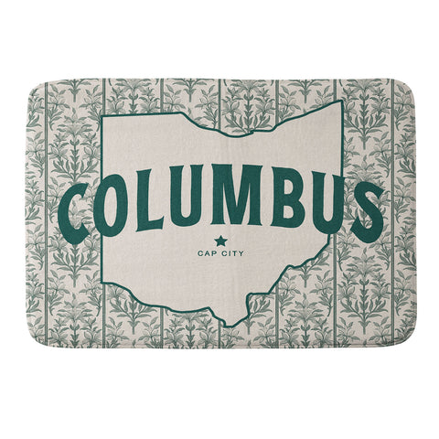 Society6 Design Studio Columbus Cap City Green Memory Foam Bath Mat
