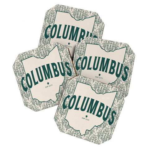 Society6 Design Studio Columbus Cap City Green Coaster Set