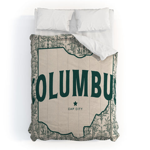 Society6 Design Studio Columbus Cap City Green Comforter