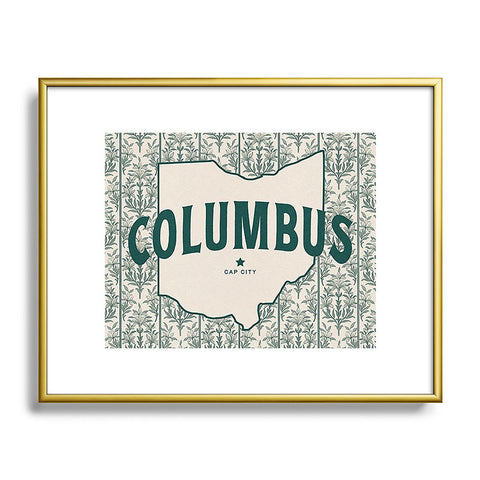 Society6 Design Studio Columbus Cap City Green Metal Framed Art Print