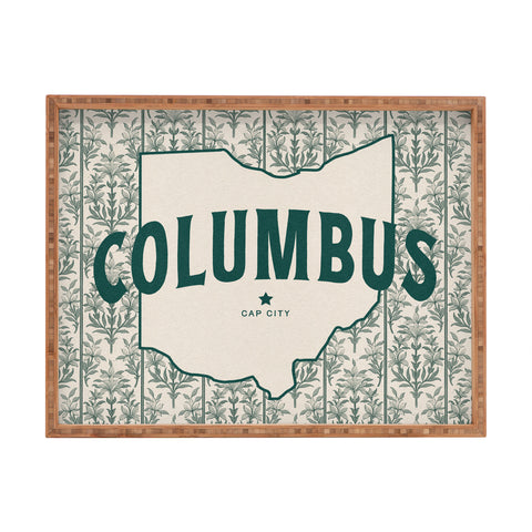 Society6 Design Studio Columbus Cap City Green Rectangular Tray